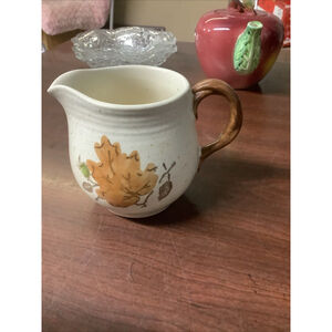Metlox Poppytrail Woodland Gold Creamer Milk Pitcher Autumn Brown Leaves